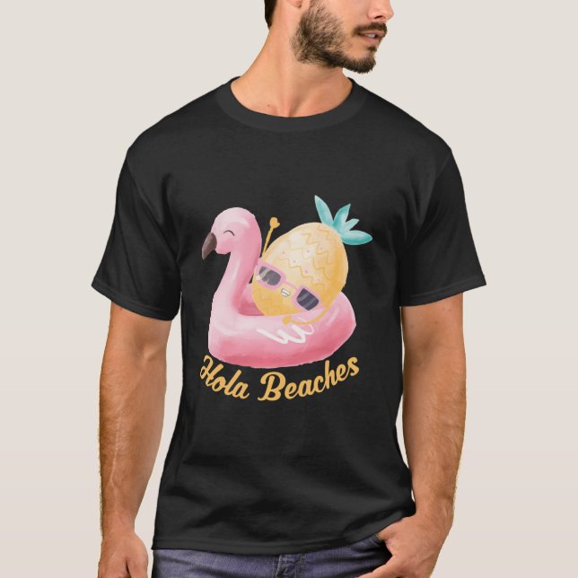 Hola Beacher Funny Summer Break Aloha Pineapple Su T Shirt (Framsida)