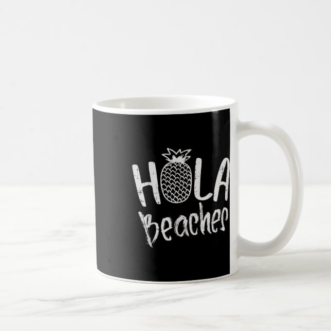 Hola Beacher Pineapple Funny Tropical Summer Vacat Kaffemugg (Höger)