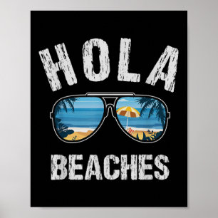 Hola Beacher Summer Tanks För manar Funny Vacation Poster