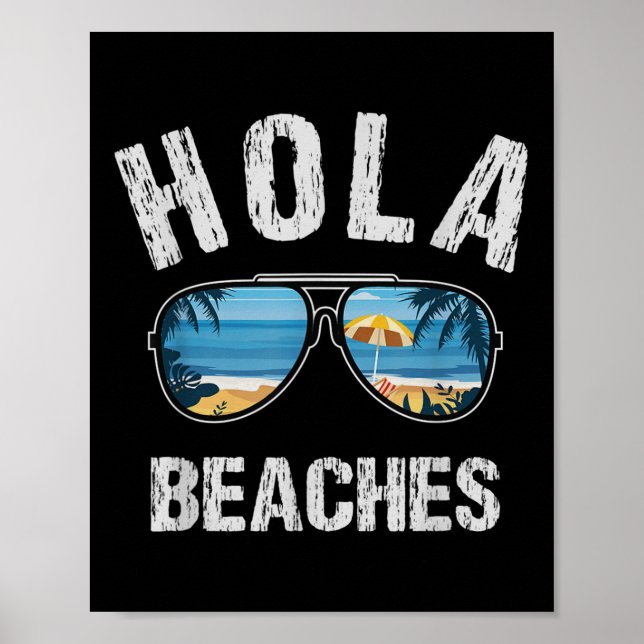Hola Beacher Summer Tanks För manar Funny Vacation Poster (Framsidan)