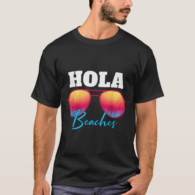 Hola Beacher Summer Vacation Hawaii T Shirt (Framsida)