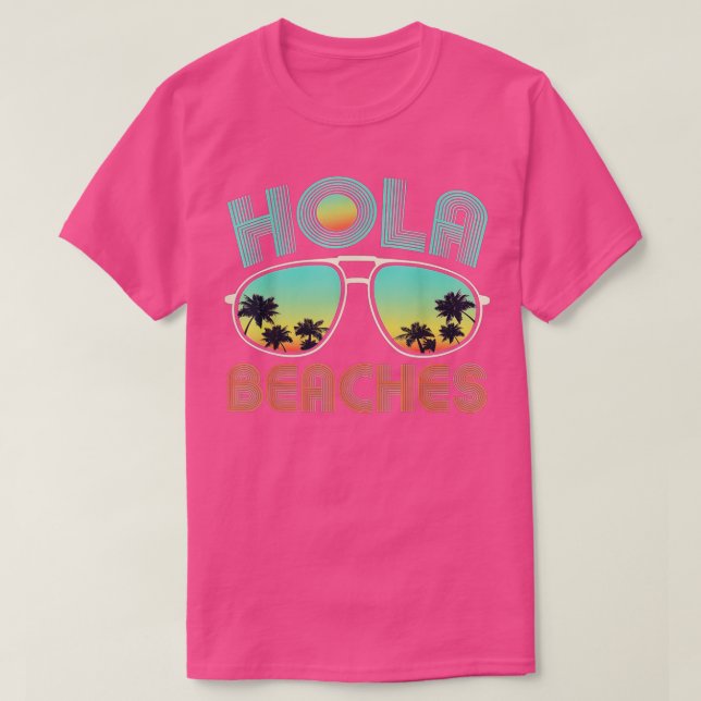 Hola Beacher Sunglasses Handflatan Träd Retro Stil T Shirt (Design framsida)