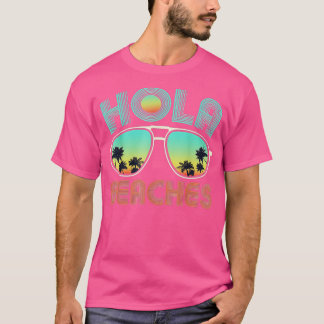Hola Beacher Sunglasses Handflatan Träd Retro Stil T Shirt