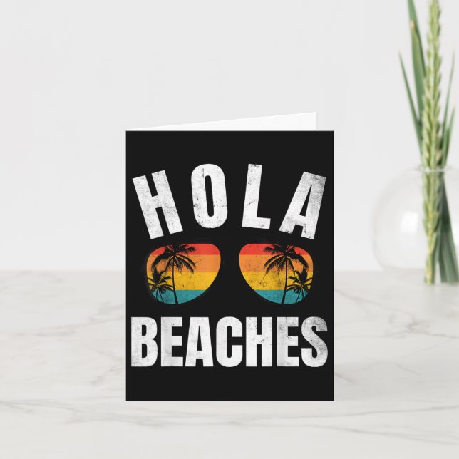 Hola Beacher Top Funny Beach Vacation Shirt, somma Kort (Framsida)