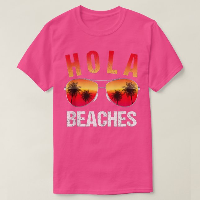 Hola Beacher Top Funny Beach Vacation Summer T Shirt (Design framsida)