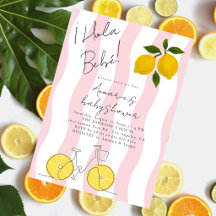 Hola Bebe Rosa Ränder Citroner Flicktema Barnkalas