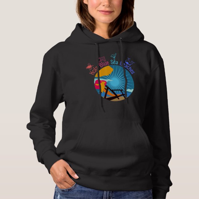 Hola-blåhavsstränder i Sunset Twin Handflatan Tres T Shirt (Framsida)