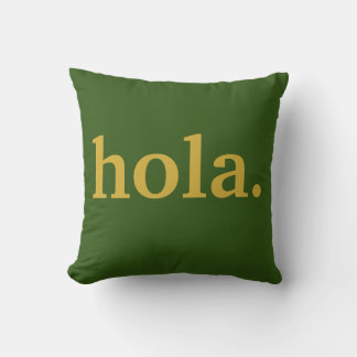 Hola Guld skript & Grönt Poster Dekorativ kudde