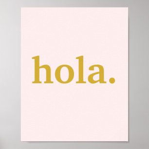 Hola Guld-skript på Rosa Poster