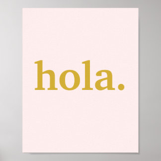 Hola Guld-skript på Rosa Poster