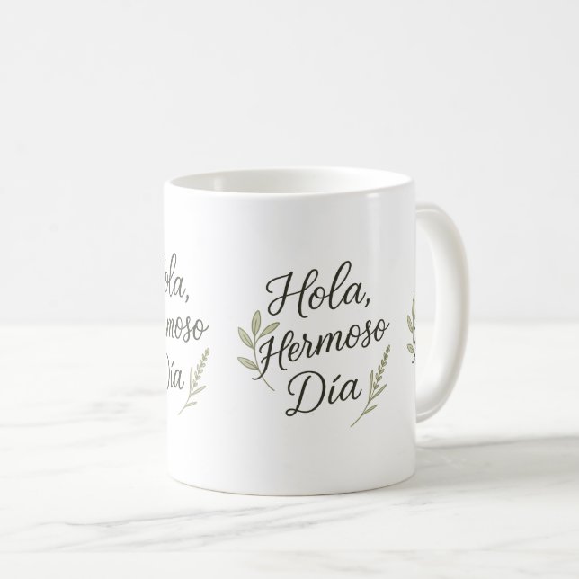 Hola Hermoso Día – Caligrafía Orgánica & Botánica  Kaffemugg (Framsida höger)