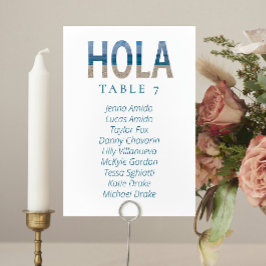 Hola Mexico Beach Wedding Sittplatskort Bordsnummer