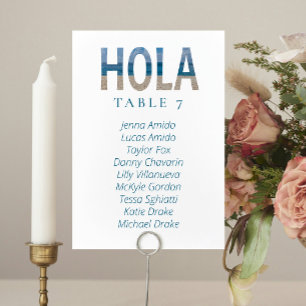 Hola Mexico Beach Wedding Sittplatskort Bordsnummer