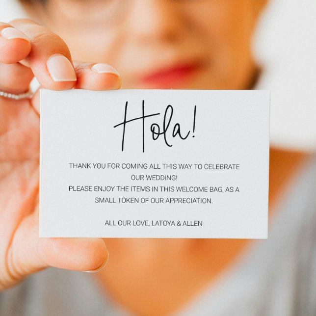 Hola Mexico Bröllop Välkommen Gift Bag Basket Placeringskort (Skapare uppladdad)