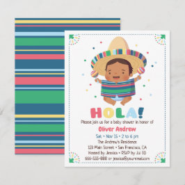 Hola Mexikansk Pojke Fiesta Baby Shower Inbjudningar
