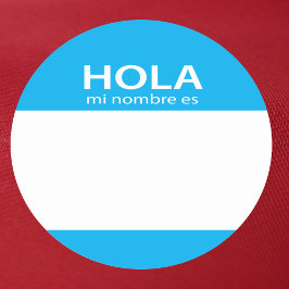 Hola Mi Nombre Es spansk hej märkre Runt Klistermärke