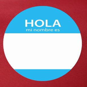 Hola Mi Nombre Es spansk hej märkre Runt Klistermärke
