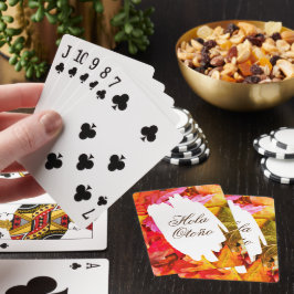 Hola Otoño Höst löv Fall Säsong Trendig Chic Casinokort