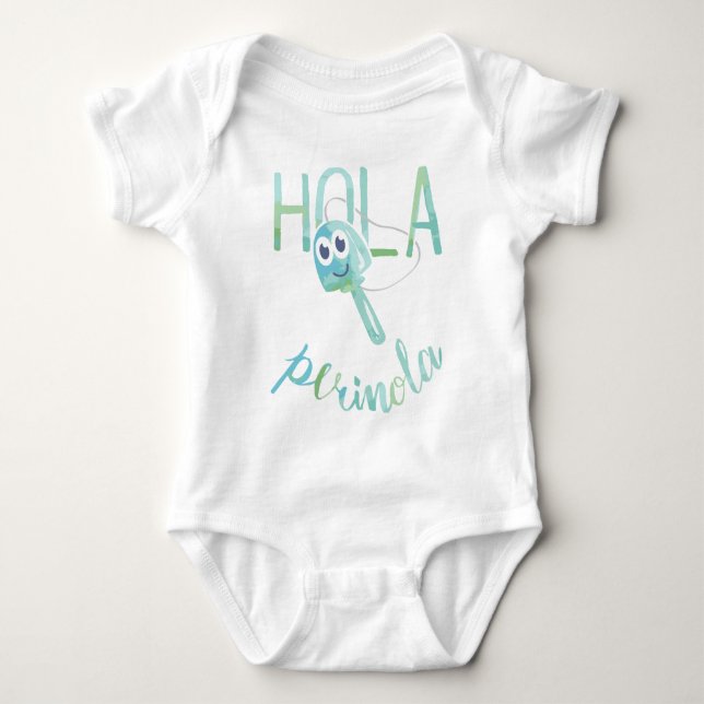 Hola Perinola Watercolor Venezuelan Phrases Tee (Framsida)