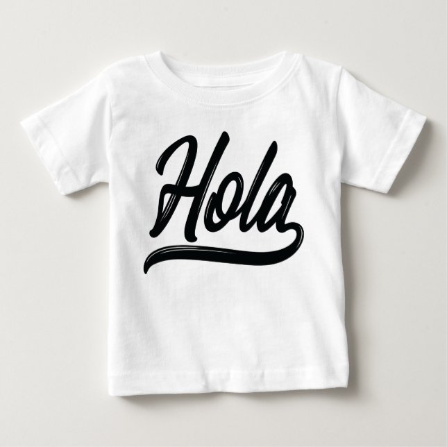 Hola Script (svart) T Shirt (Framsida)