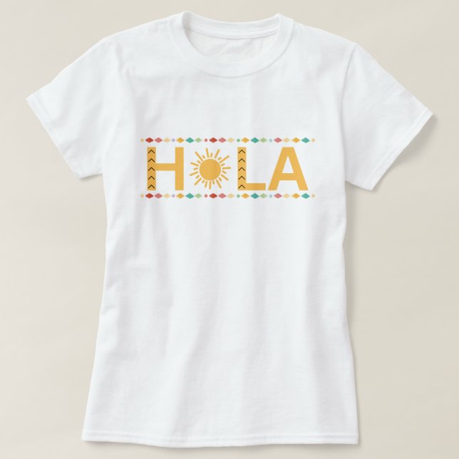 Hola Shirt,Spansk Hola Tshirt,Hej Spansk Shirt T (Design framsida)
