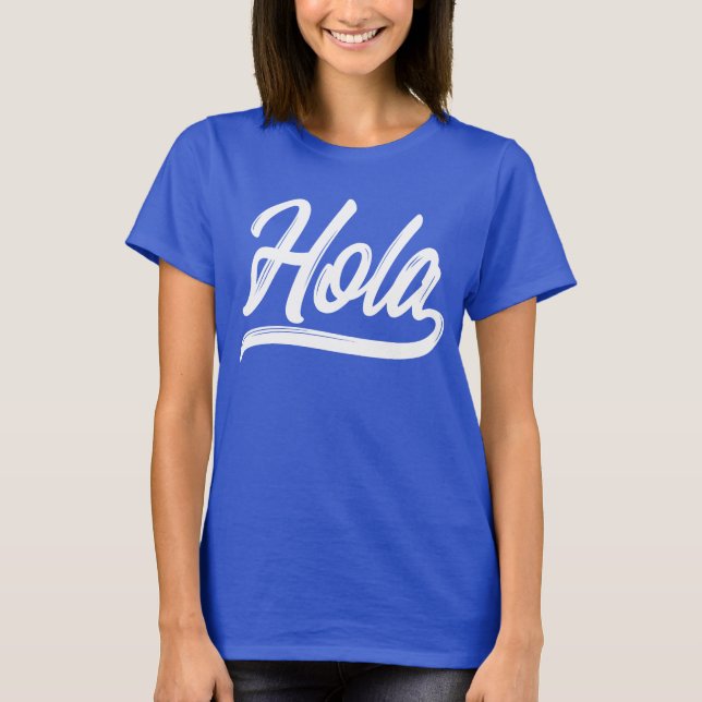 Hola-skript (vit) t shirt (Framsida)