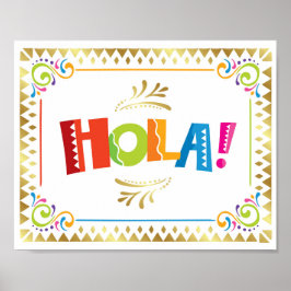 HOLA! Skriv ut Fiesta Party Poster