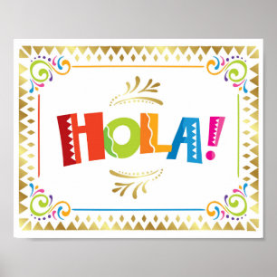 HOLA! Skriv ut Fiesta Party Poster