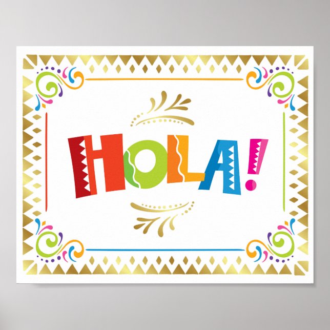 HOLA! Skriv ut Fiesta Party Poster (Framsidan)