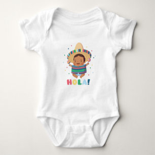 Hola Söt Mexikansk Baby Pojke Fiesta T Shirt