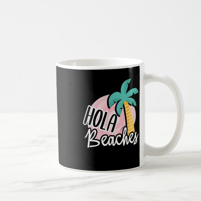 Hola-stränder Handflatan Träd-bikupong, sommarvall Kaffemugg (Höger)