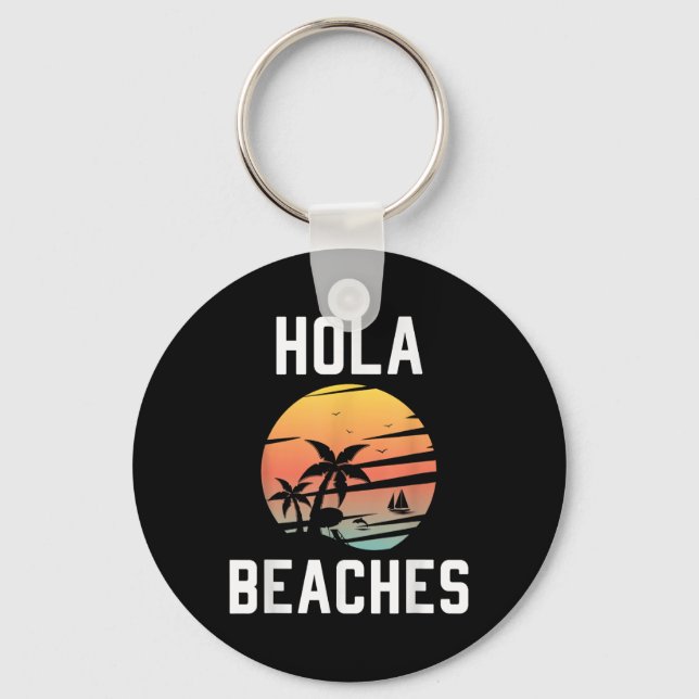 Hola stränder Handflatan Träd Sunset Funny Beach V Nyckelring (Framsida)