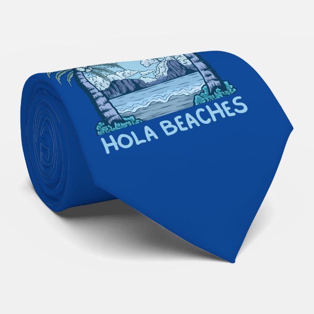 HOLA STRÄNDER rolig strandliv sommar               Slips (Rullad)