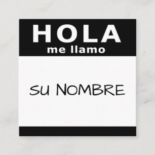 hola su nombre square fyrkantigt visitkort