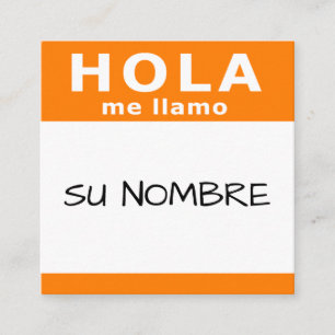 hola su nombre square fyrkantigt visitkort