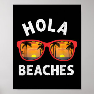 Hola Sungles Beacher Island Sunset Beach Travel Va Poster