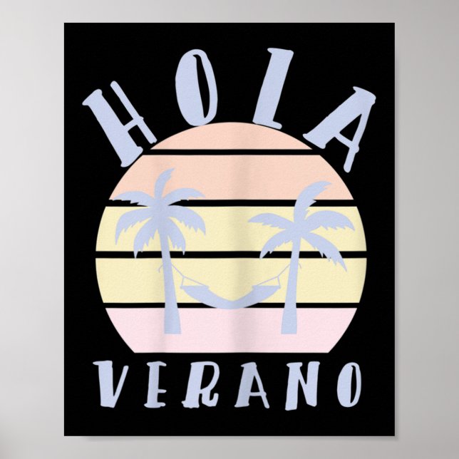 Hola Verano Latino Hispanic Mamma Summer Beach Vac Poster (Framsidan)