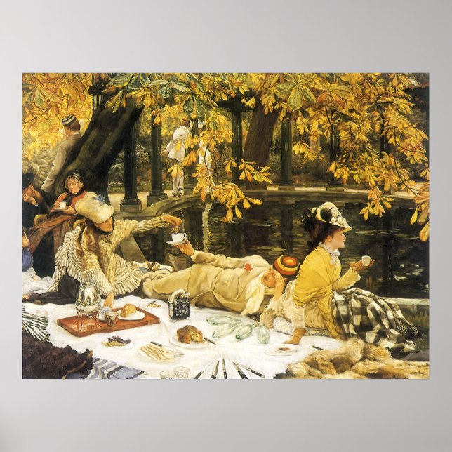 Holaily, Picnic av James Tissot, Victorian Art Poster (Framsidan)
