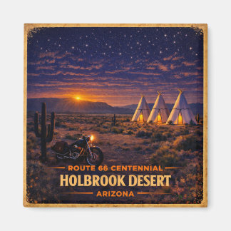 Holbrook Arizona 100 Års Öken Skymning Horisont Magnet