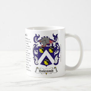 Holcomb, historien, det menande och vapenskölden kaffemugg