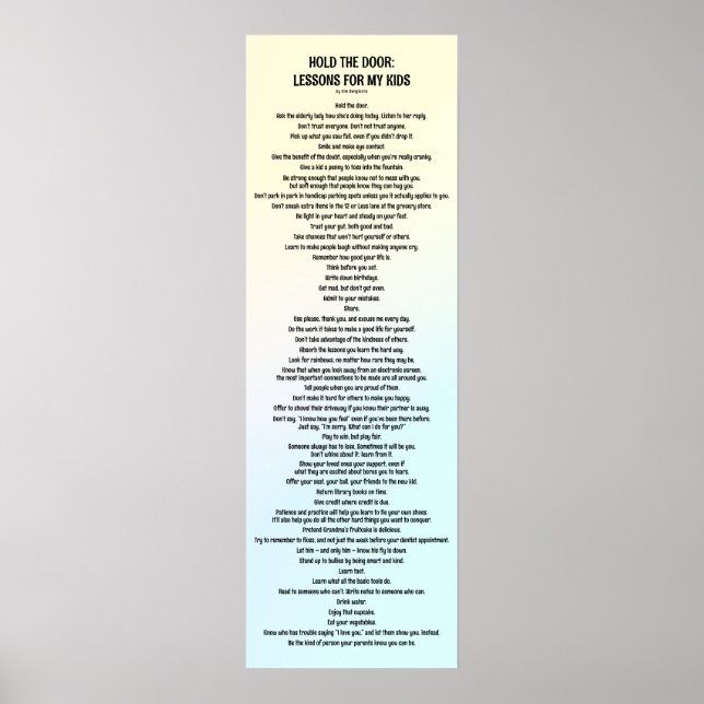 Hold the Door: Lessons for My Kids 2022 Poster (Framsidan)