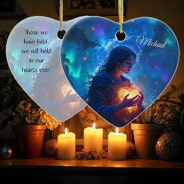 Hold your heart forever, I miss you, sympathy   Julgransprydnad Keramik