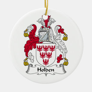 Holden familjvapensköld julgransprydnad keramik