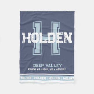 Holden namn betydelse sport monogram blå vit fleecefilt