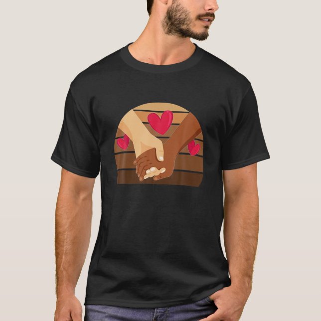 Holding Händer Black History Month BLM Melanin Cou T Shirt (Framsida)