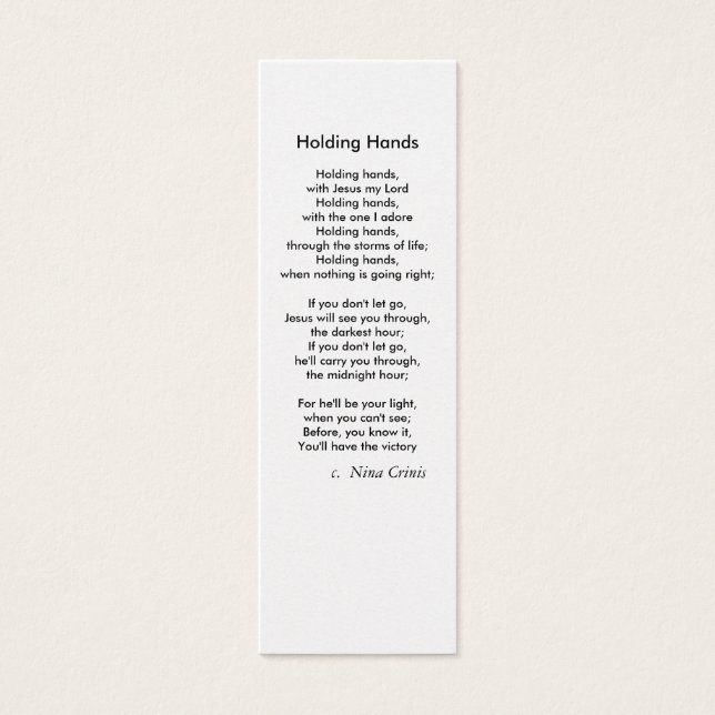 Holding Händer Litet Visitkort (Framsidan)