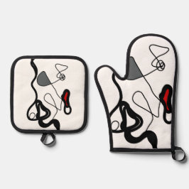 Holding Mönster: Abstrakt Black, White, Grått & Re