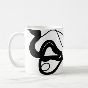 Holding Mönster: Abstrakt Black, White, Grått & Re Kaffemugg
