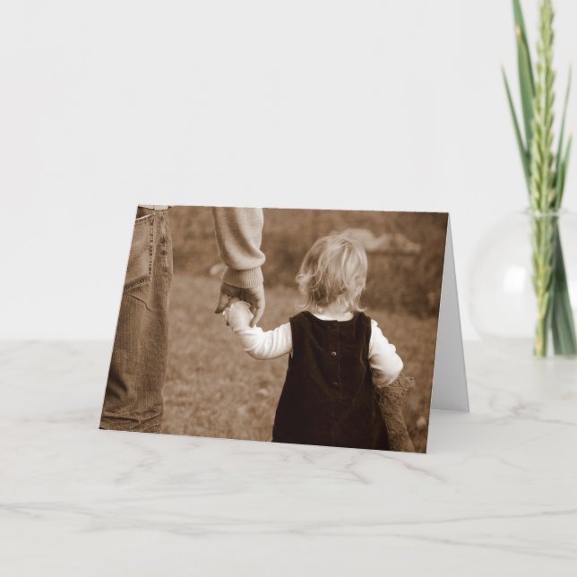 Holding Pappor Hand Fars dag Card Kort (Framsida)