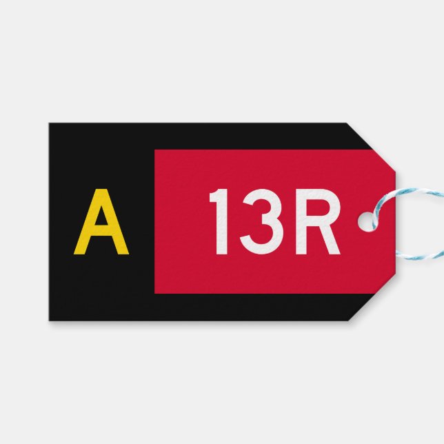 Holding Point-tecken A13R Presentetikett (Framsidan (Horisontell))